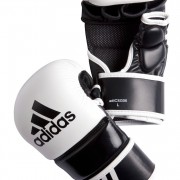 Перчатки тренировочные Adidas ММА кожа и ПУ черно/бел фото